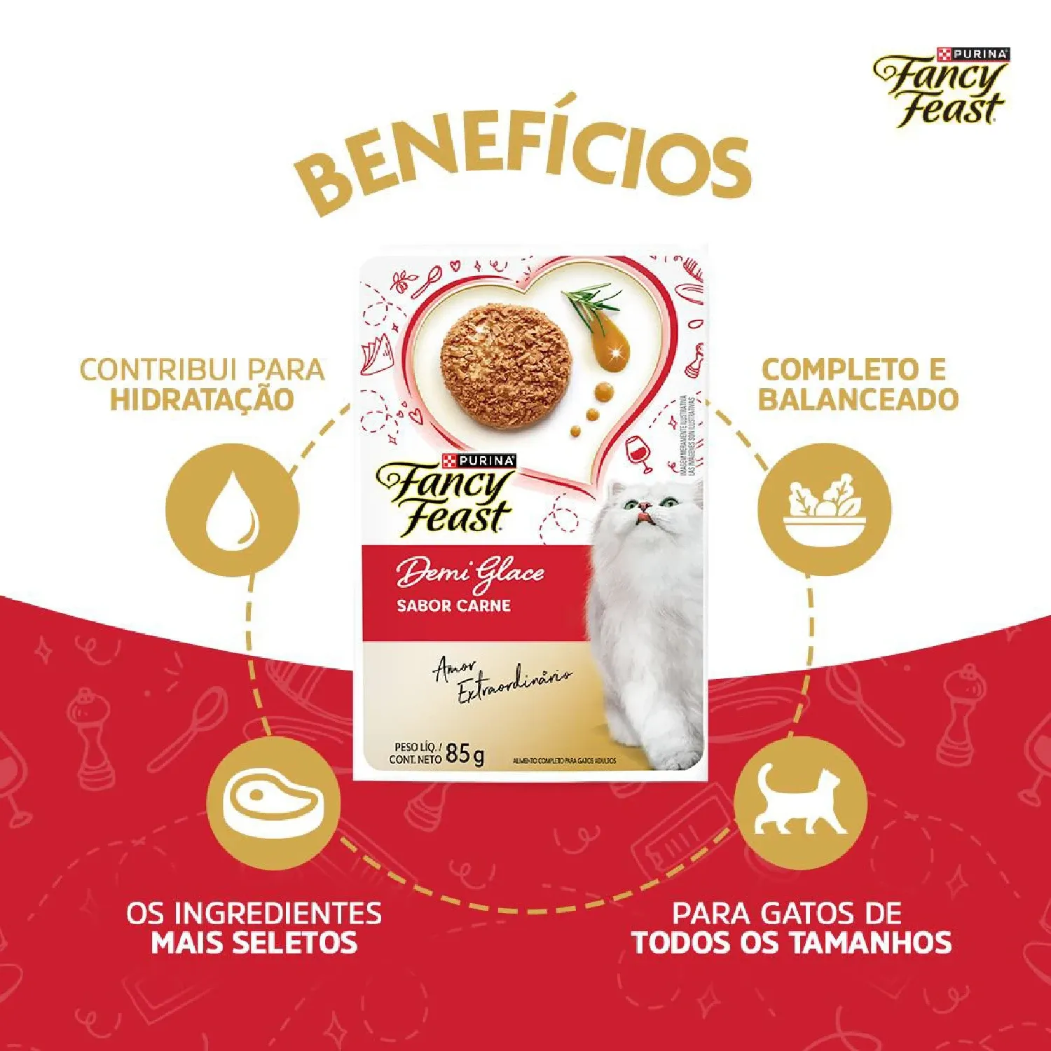 Racao Umida Fancy Feast Demi Glace Carne beneficios-06